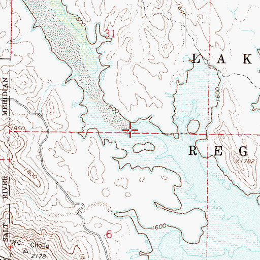 Topographic Map of Castle Creek, AZ