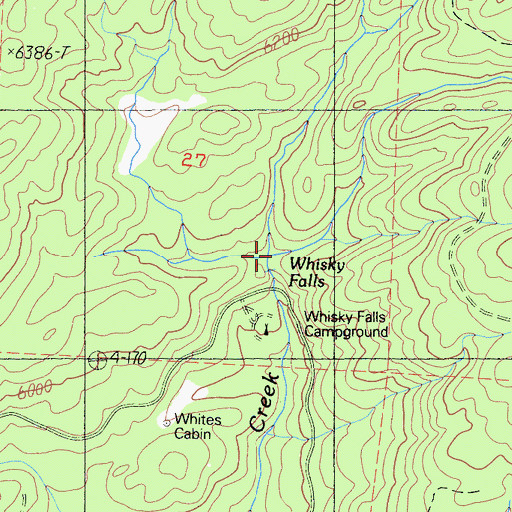 Topographic Map of Whisky Falls, CA