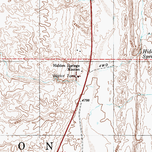 Topographic Map of Hidden Springs Mission, AZ