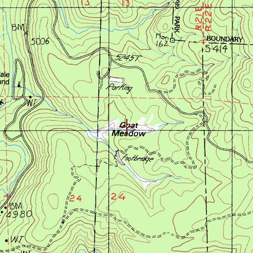 Topographic Map of Goat Meadow, CA