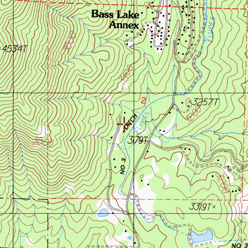 Topographic Map of Number Three Ditch, CA