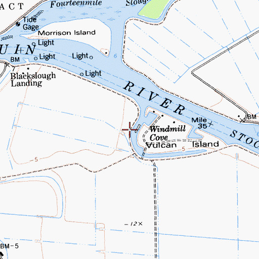 Topographic Map of Windmill Cove, CA