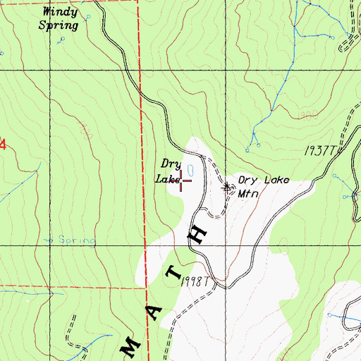 Topographic Map of Dry Lake, CA