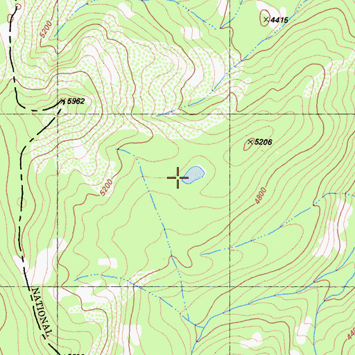 Topographic Map of Solitaire Lake, CA