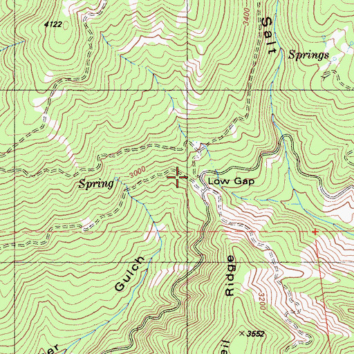 Topographic Map of Seiad Low Gap, CA