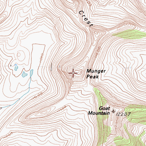 Topographic Map of Munger Peak, CA