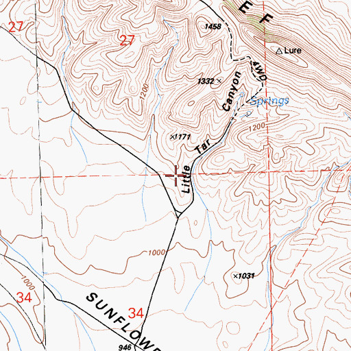 Topographic Map of Little Tar Canyon, CA