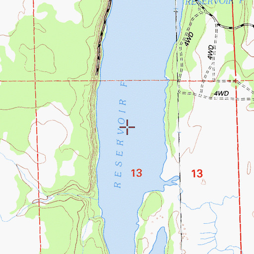 Topographic Map of Reservoir F, CA