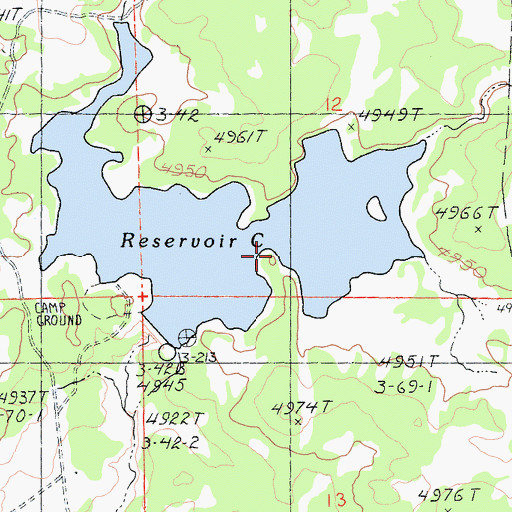 Topographic Map of Williams Valley, CA