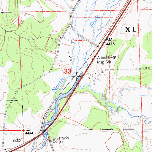 Topographic Map of Alturas Agricultural Inspection Station, CA