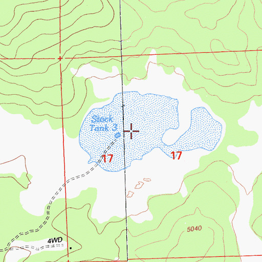 Topographic Map of Stock Tank 3, CA