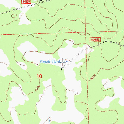 Topographic Map of Stock Tank 5, CA