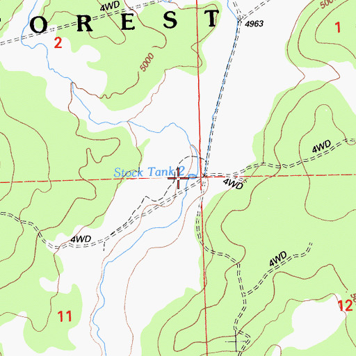 Topographic Map of Stock Tank 2, CA