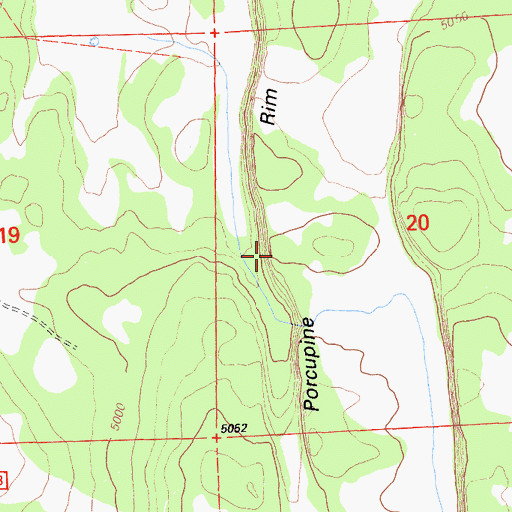 Topographic Map of Porcupine Rim, CA