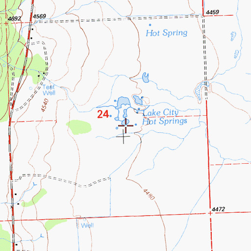 Topographic Map of Lake City Hot Springs, CA