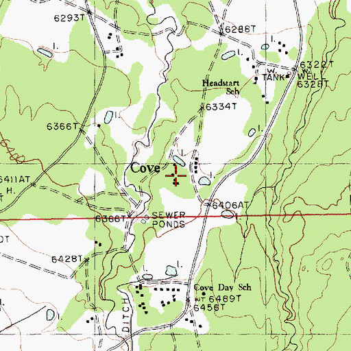 Topographic Map of Cove, AZ