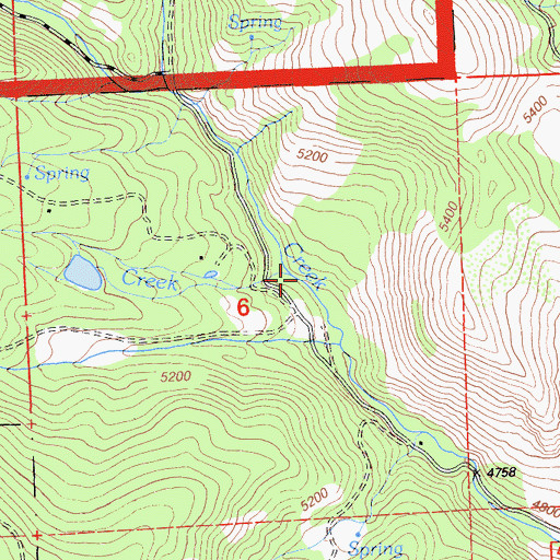 Topographic Map of Harper Creek, CA