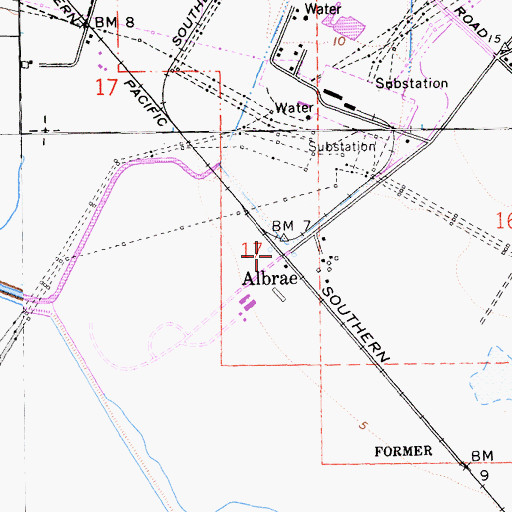 Topographic Map of Albrae, CA