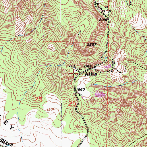 Topographic Map of Atlas, CA