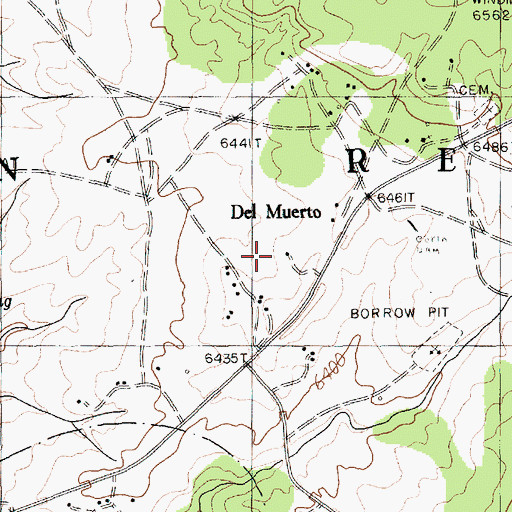 Topographic Map of Del Muerto, AZ