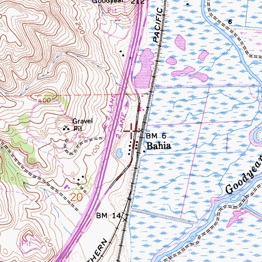 Topographic Map of Bahia, CA