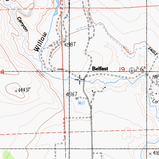 Topographic Map of Belfast, CA