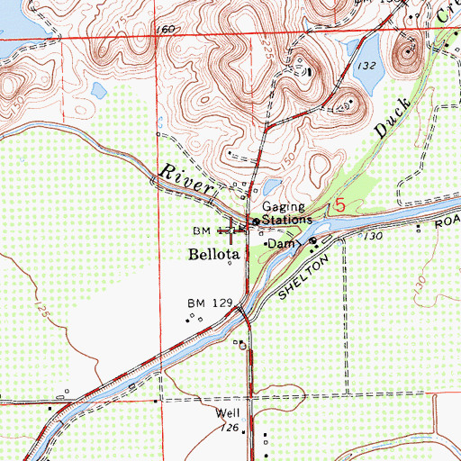 Topographic Map of Bellota, CA