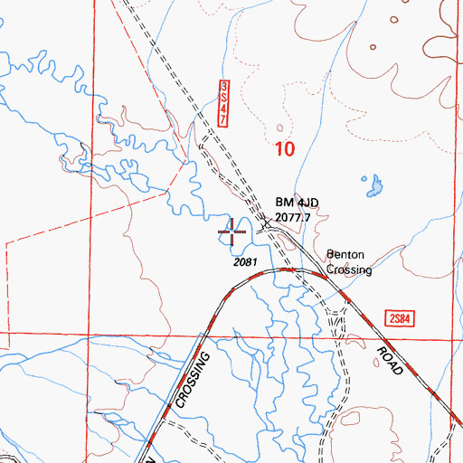 Topographic Map of Benton Crossing, CA