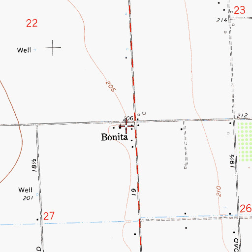 Topographic Map of Bonita, CA