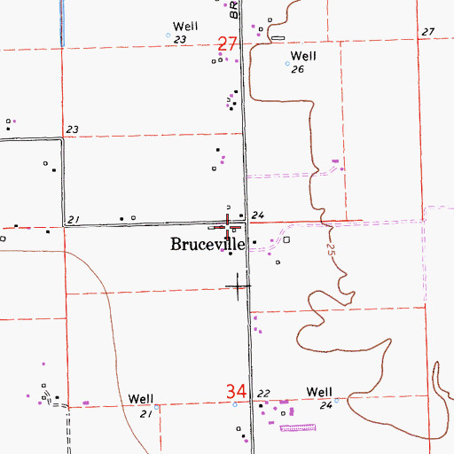 Topographic Map of Bruceville, CA