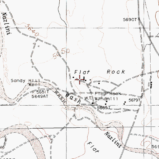 Topographic Map of Flat Rock, AZ