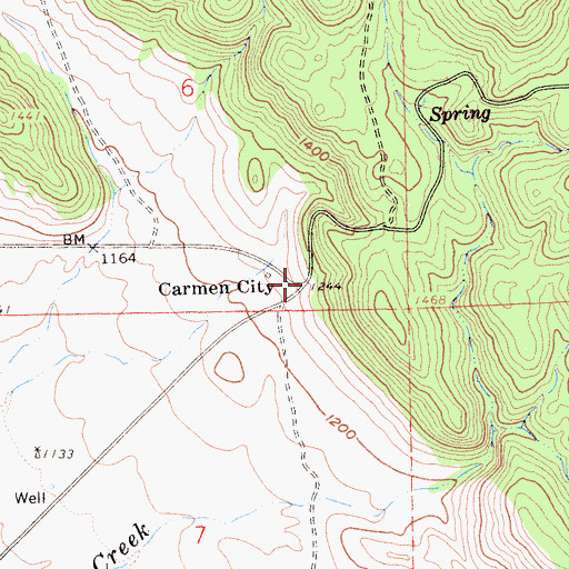 Topographic Map of Carmen City, CA