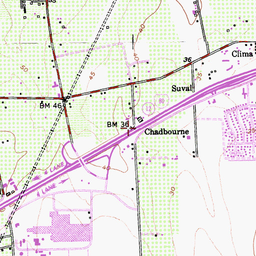 Topographic Map of Chadbourne, CA