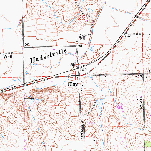 Topographic Map of Clay, CA