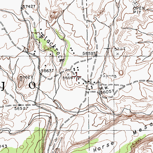Topographic Map of Horse Mesa, AZ