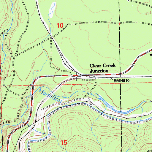 Topographic Map of Clear Creek Junction, CA