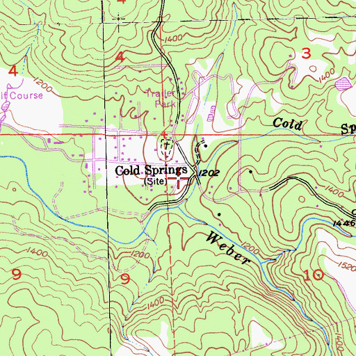 Topographic Map of Cold Springs, CA