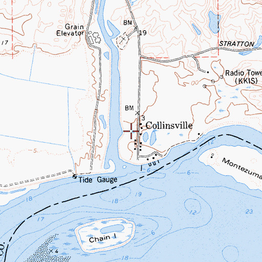 Topographic Map of Collinsville, CA
