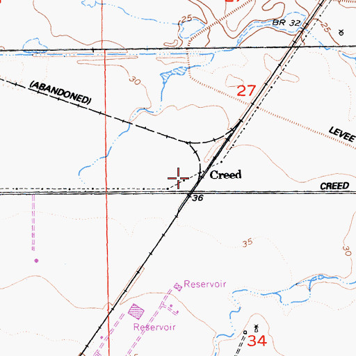 Topographic Map of Creed, CA