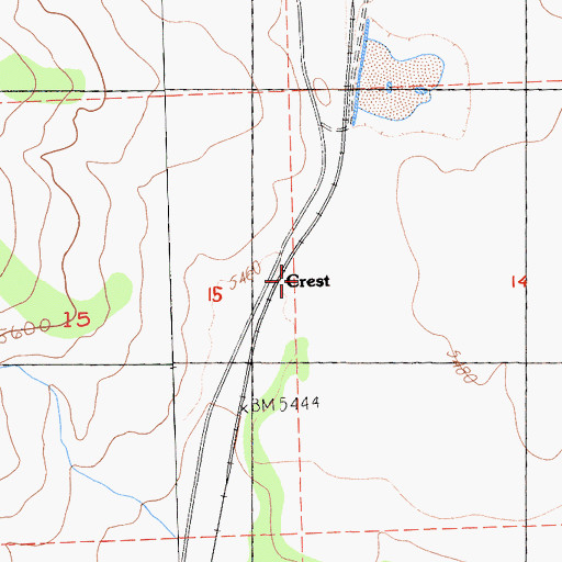 Topographic Map of Crest, CA