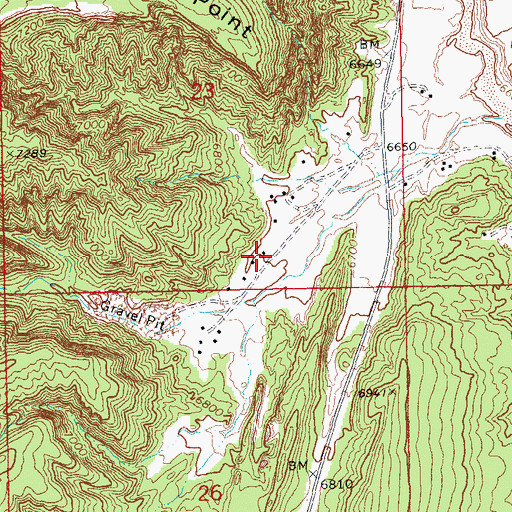 Topographic Map of Hunters Point, AZ