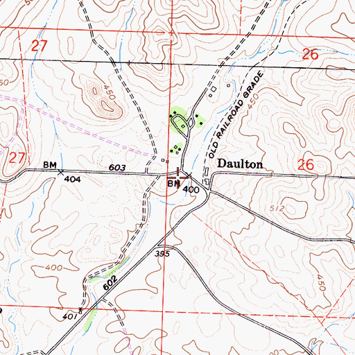 Topographic Map of Daulton, CA