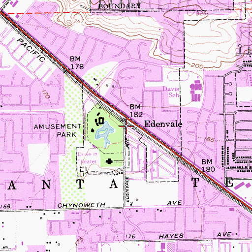 Topographic Map of Edenvale, CA