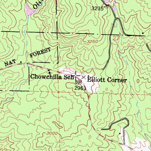 Topographic Map of Elliott Corner, CA