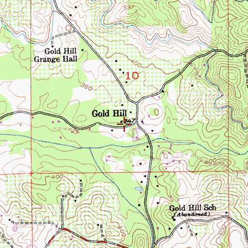 Topographic Map of Gold Hill, CA