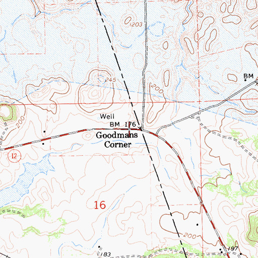 Topographic Map of Goodmans Corner, CA