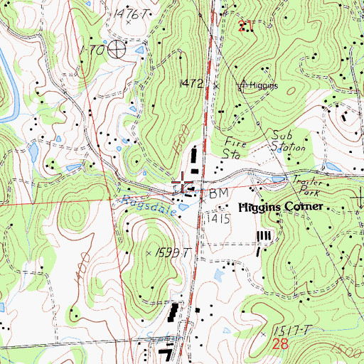 Topographic Map of Higgins Corner, CA