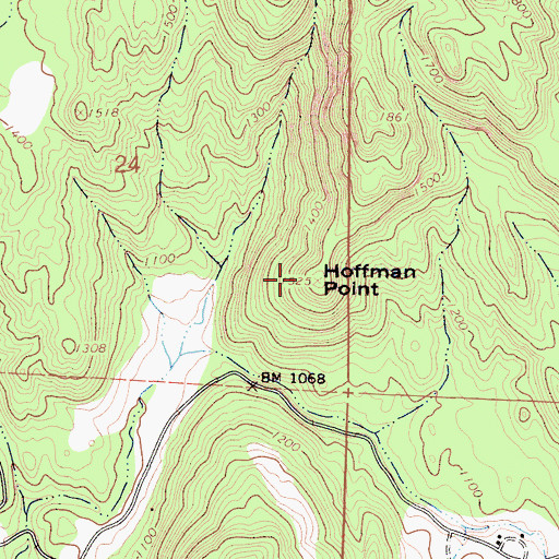Topographic Map of Hoffman Point, CA