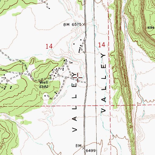 Topographic Map of Oak Springs, AZ