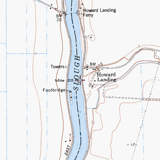 Topographic Map of Howard Landing, CA